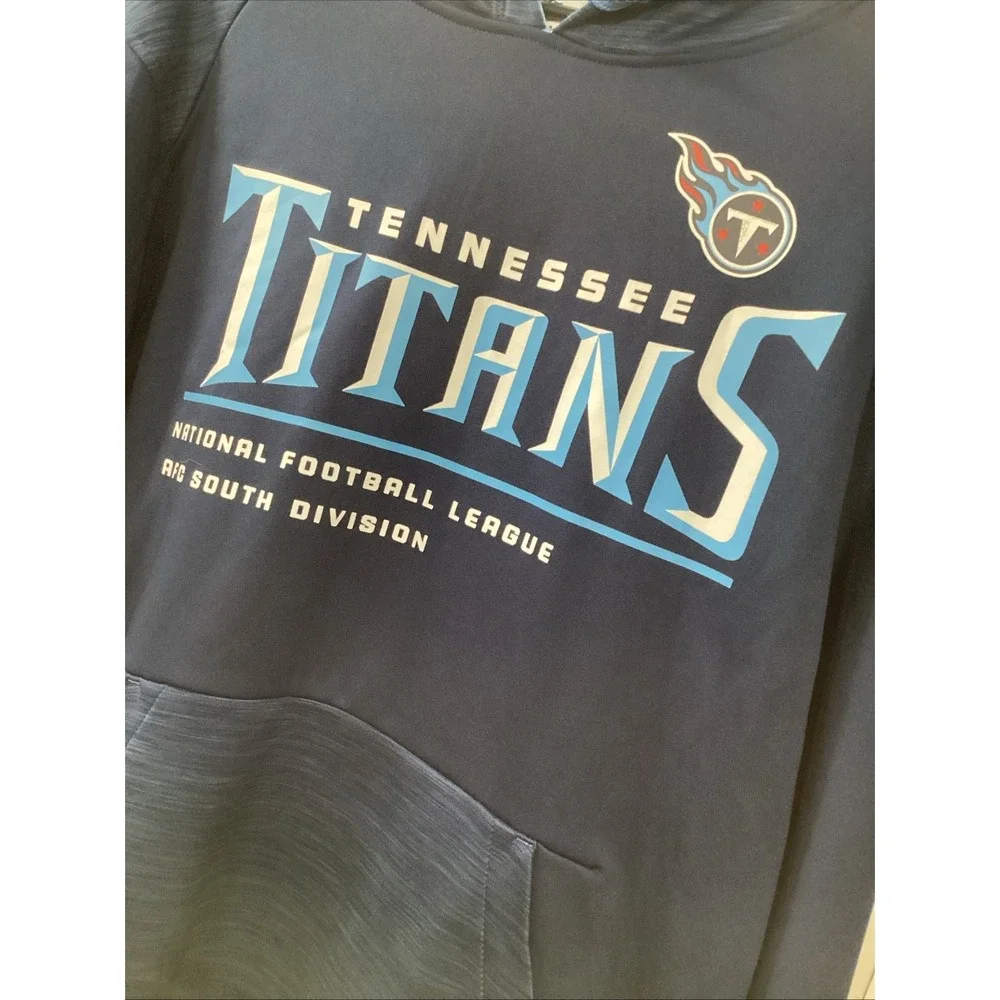 NFL Team Apparel Tennessee Titans Hoodie Blue Fleece Sweatshirt Mens L NWT - Picture 3 of 3